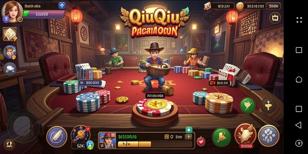 Tampilan gameplay QiuQiu yang seru dan kompetitif.