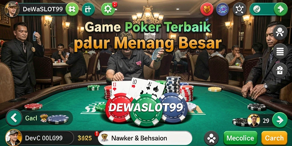 Tampilan gameplay seru dalam permainan Poker DEWASLOT99.