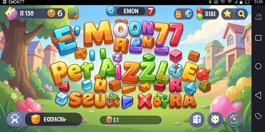 Tampilan gameplay puzzle yang menarik dan menantang di EMON77.