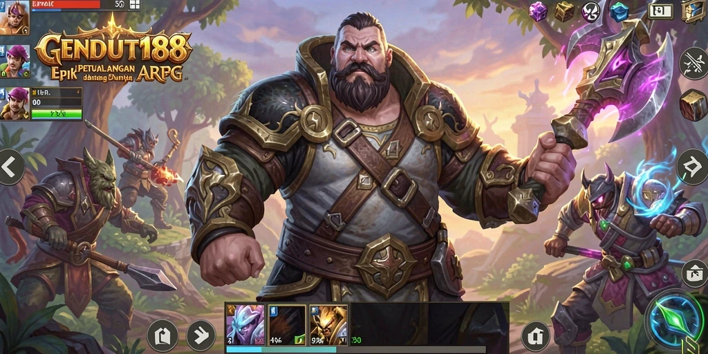 Tampilan gameplay seru GENDUT188 dengan pertarungan epik.