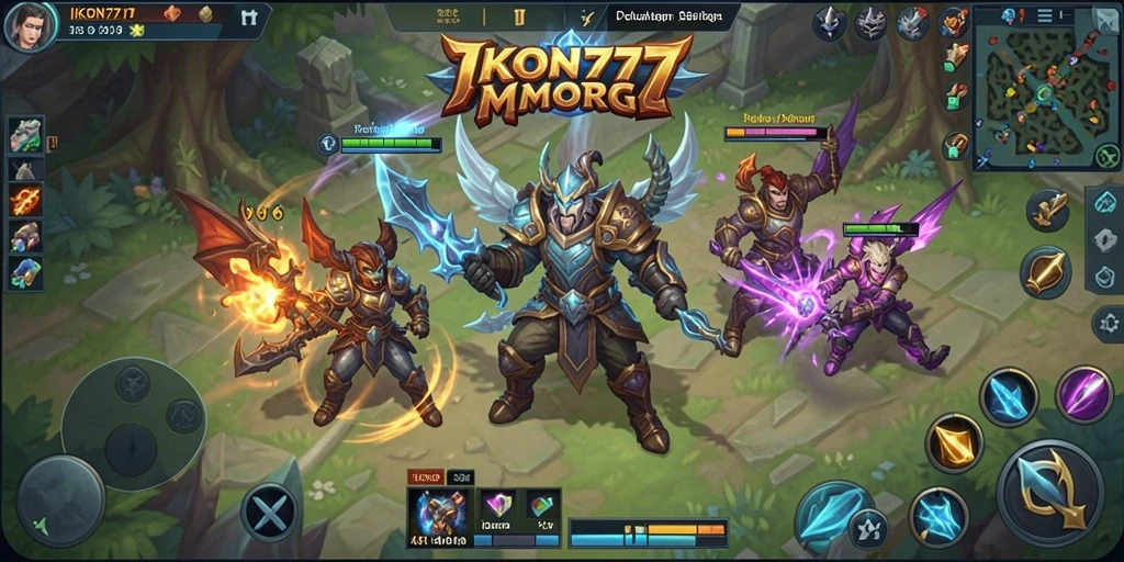 Tangkapan layar gameplay IKON777 menampilkan pertarungan epik dalam dunia MMORPG.