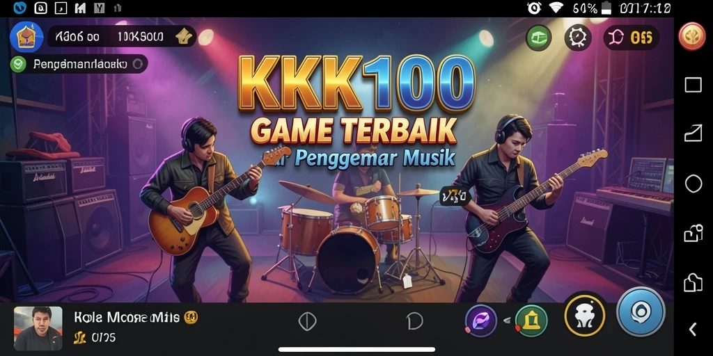 Screenshot gameplay KPK100 menampilkan pemain menikmati alunan musik.