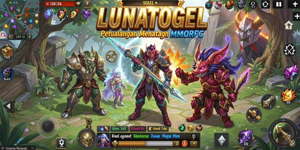 Tangkapan layar gameplay LUNATOGEL dengan pertarungan seru antar pemain.