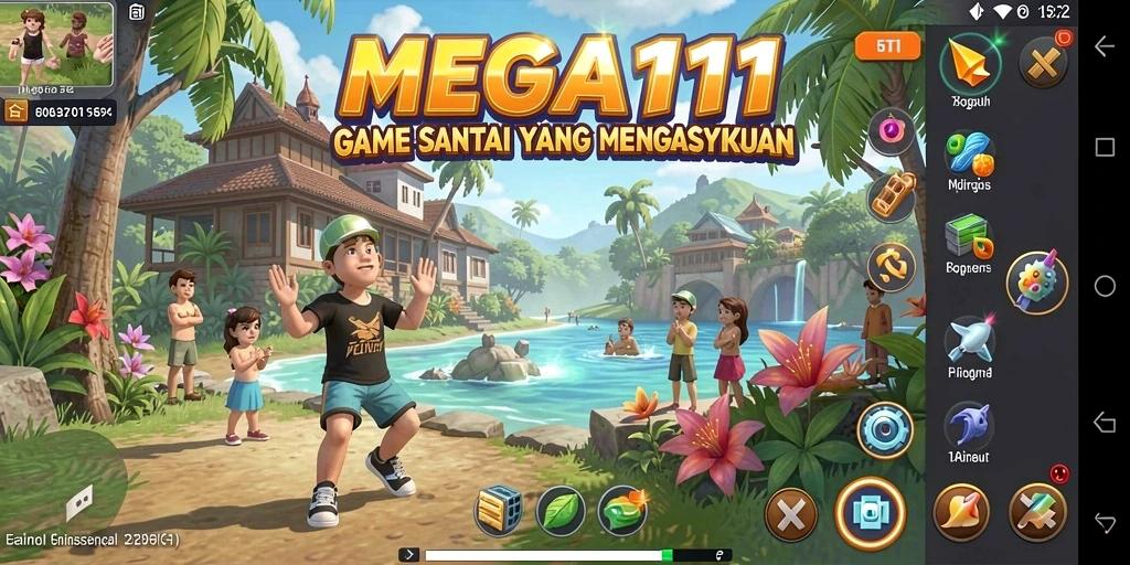 Tangkapan layar permainan <strong>MEGA111</strong> yang menampilkan aksi seru dan gameplay santai.