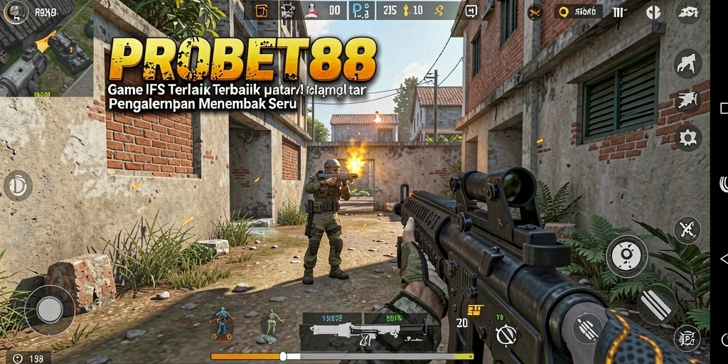 Gameplay seru dalam PROBET88, lengkap dengan aksi tembak-menembak yang mendebarkan.