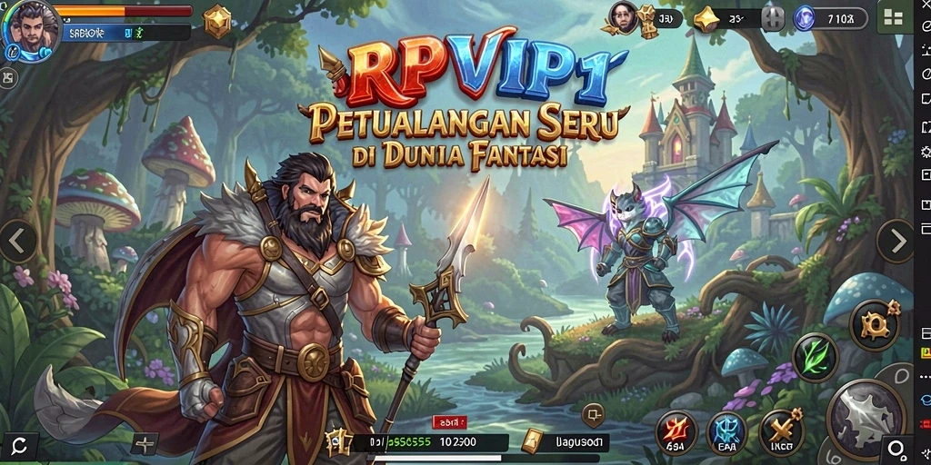 Screenshot gameplay RPVIP1 menampilkan petualangan mendebarkan di dunia fantastis.