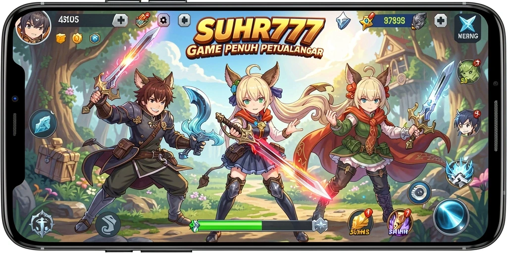 Tampilan gameplay menakjubkan dari SUHU777 yang dipenuhi karakter Anime.