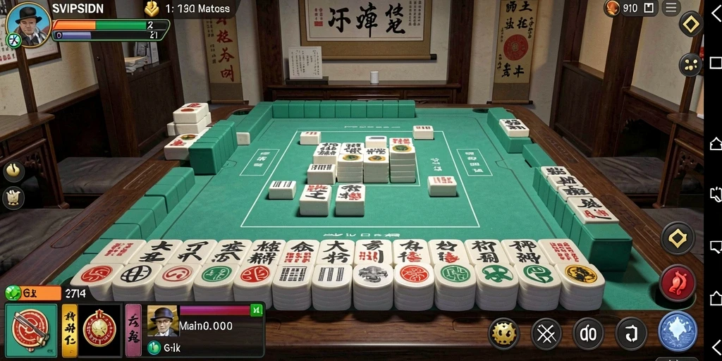 Screenshot gameplay SVIPSIDN menampilkan antarmuka Mahjong yang menarik.