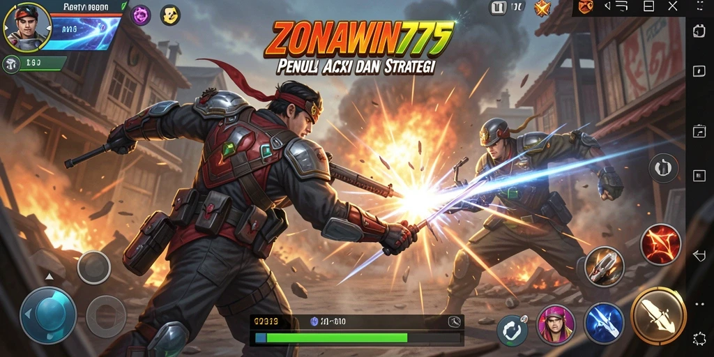 Tampilan gameplay ZONAWIN777 yang mendebarkan dan penuh aksi pertarungan.